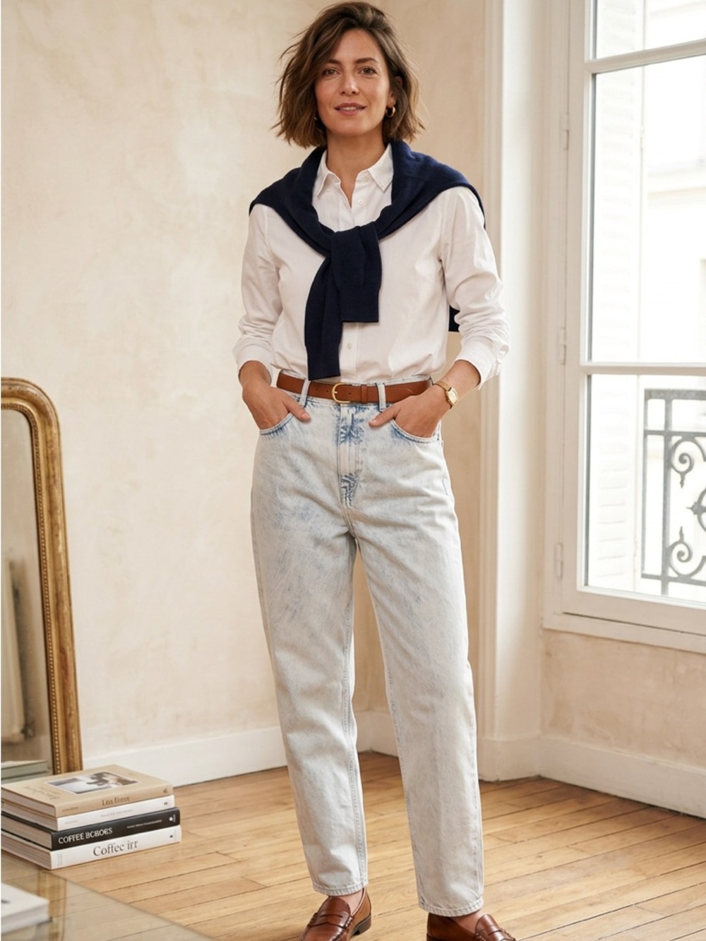 Isabel Morant Etoile Jeans Acid Washed Size FR 42 US 10 Blue 100% Cotton Preppy